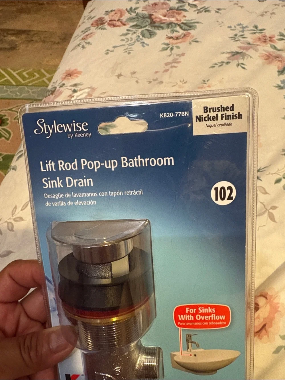 Keeney K820 77BN Sink Pop Up Assembly Brushed Nickel Drain Kit with Lift Rod